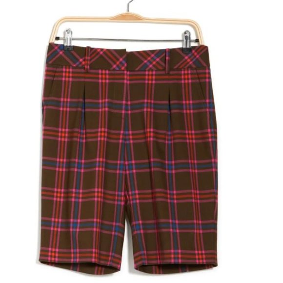 Funky Trina Turk Dexter Plaid Burmuda Shorts Sz 8 - Picture 3 of 6